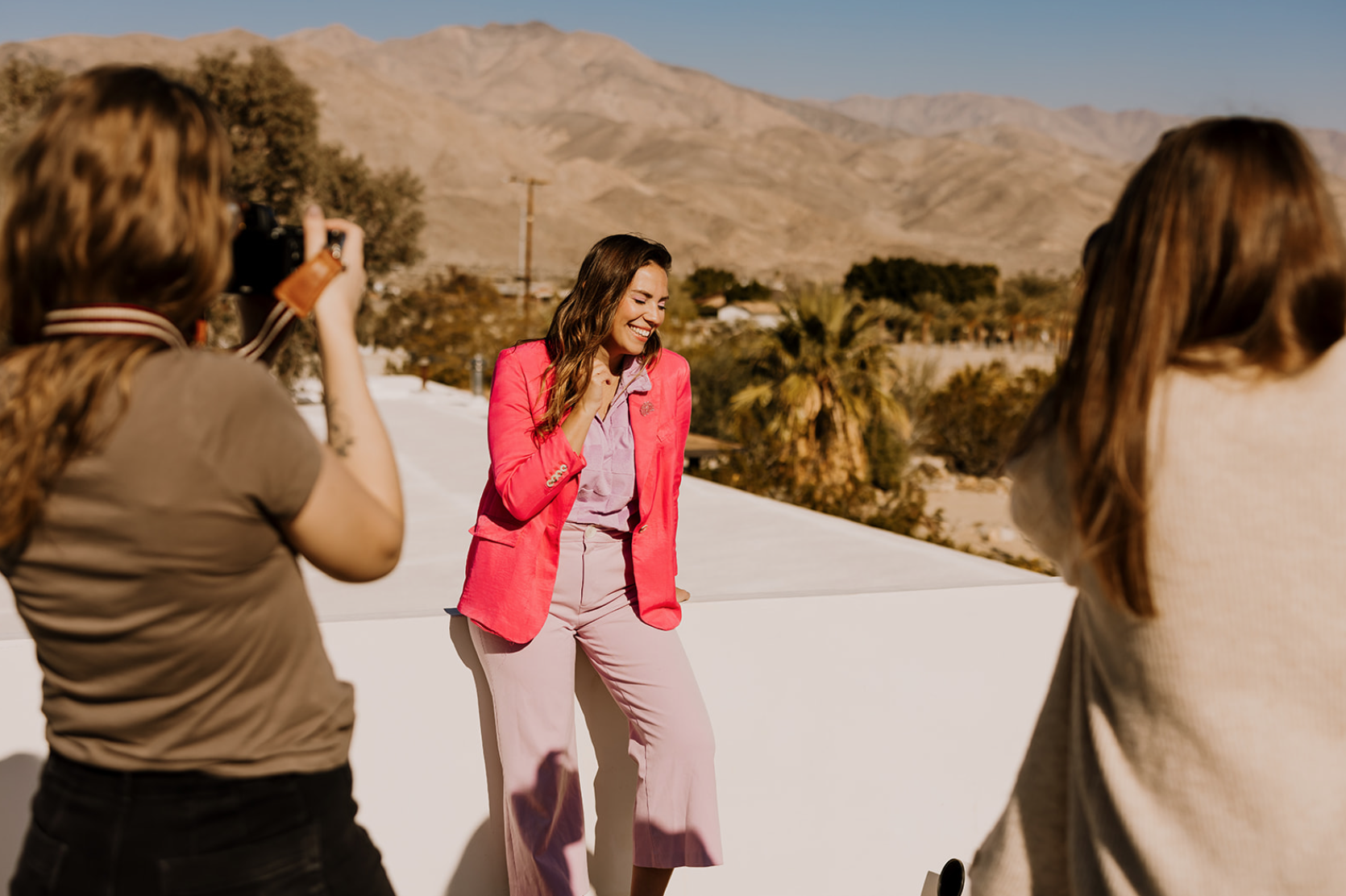 Behind the scenes of the headshot exchange at the Palm Springs Elena S Blair Mastermind Retreat