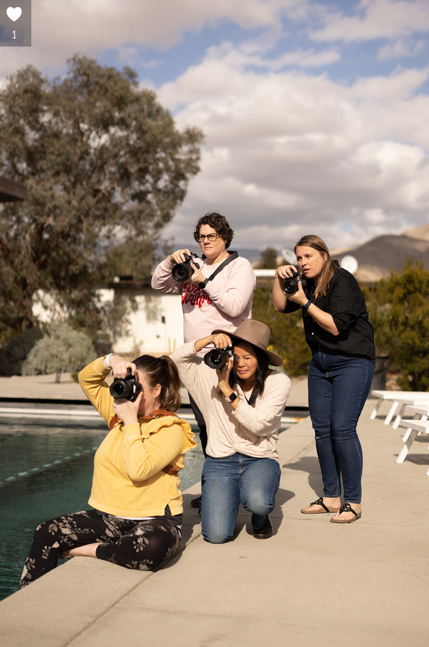 BTS of photographers shooting during a shooting demo at the Palm Springs Elena S Blair Mastermind Retreat