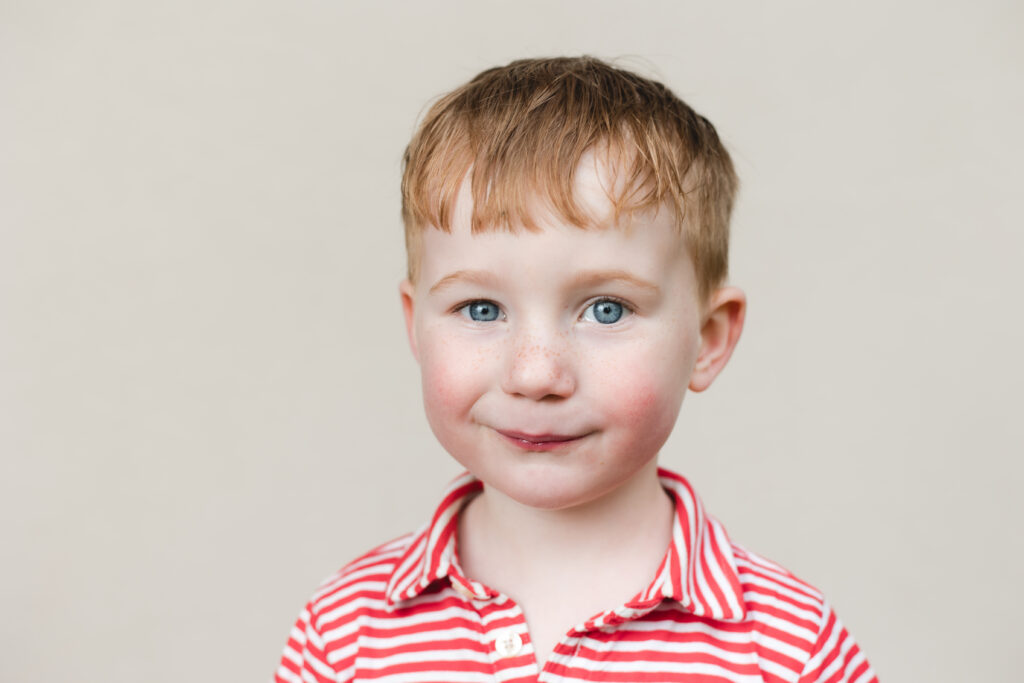 A timeless child portrait showing the boutique style used to pitch local preschools year-round.